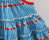 Ivy Plaid Heart Cherry Summer Blue Dress and Cute Sling Bag