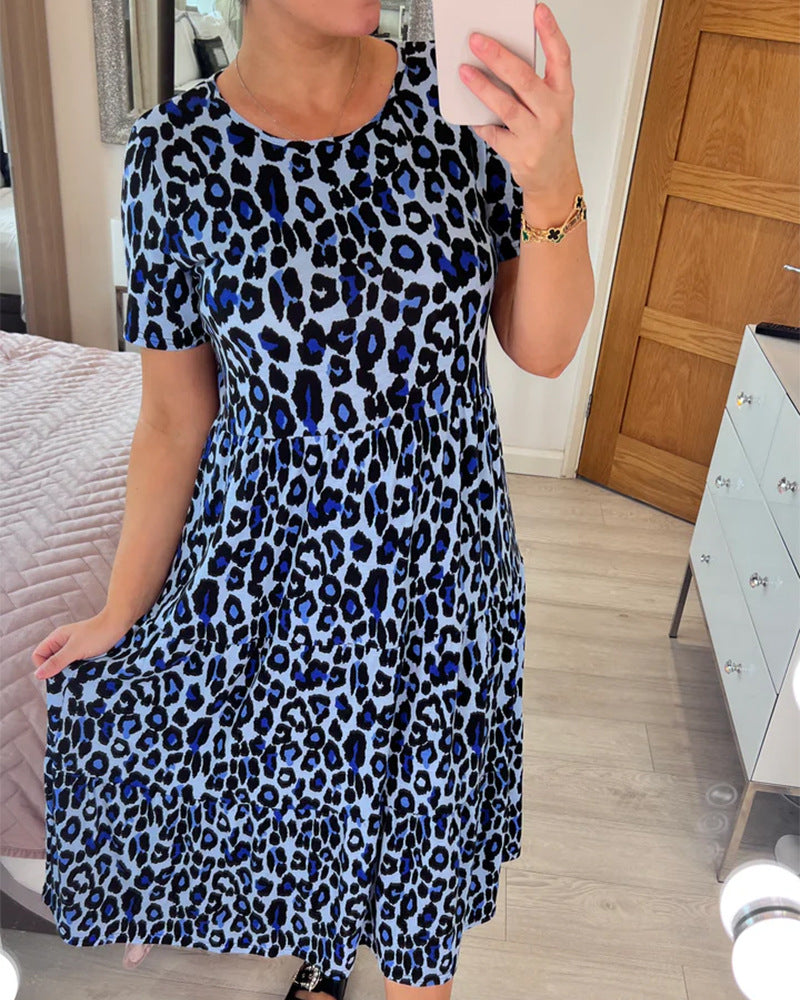 Leopard Print Women's Loose Dress