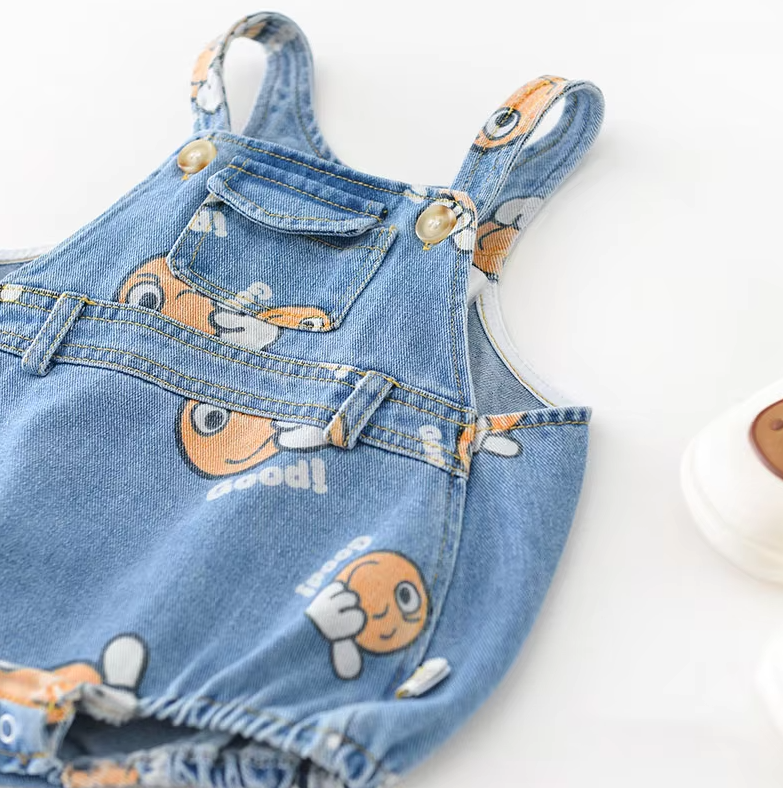 Baby Jeans Overall and Summer Hat