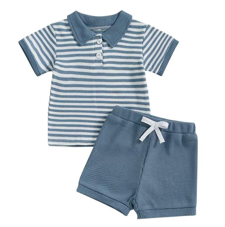 Kiko Striped Polo Shirt & Drawstring Shorts Set