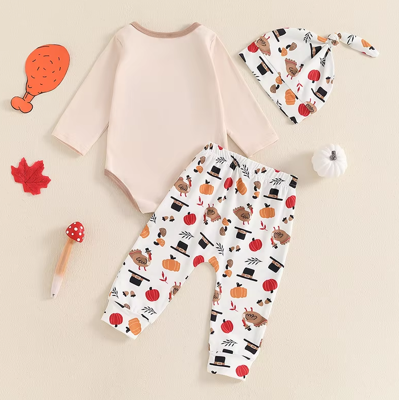 Brad First Thanksgiving Printed Pants Set