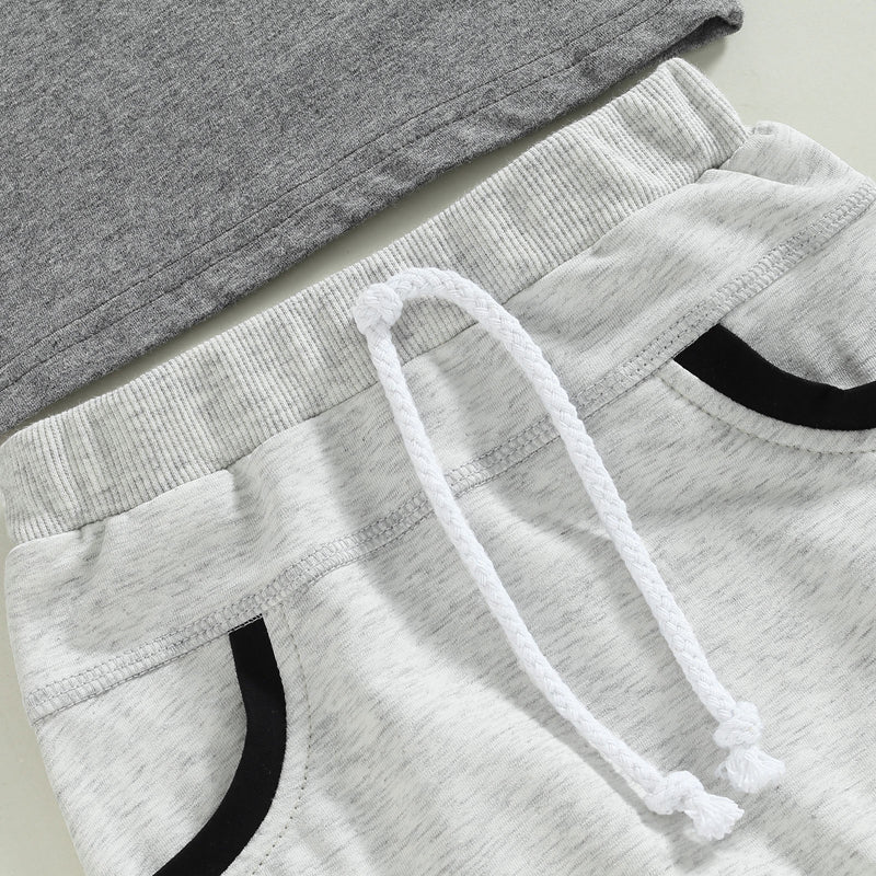 Lover Boy Print T-shirt & Drawstring Pocket Pants