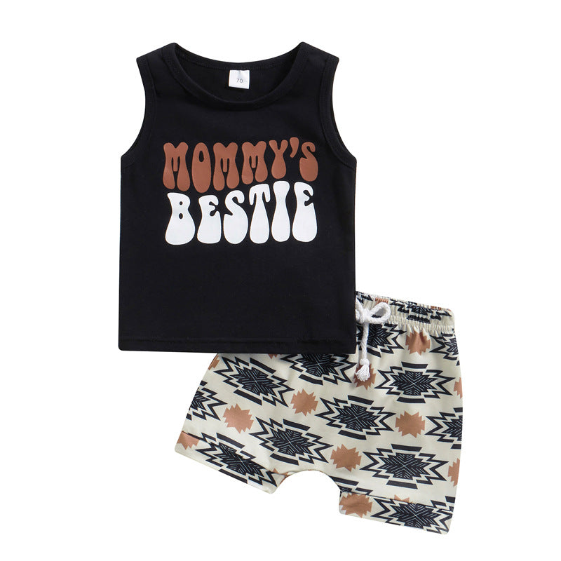 Mommy's Bestie Printed Tops & Pattern Short