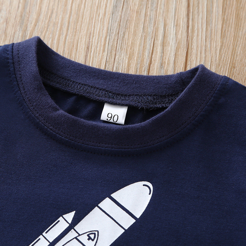 Space Rocket Print T-Shirt and Short