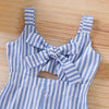 Althea Striped Bow Overalls