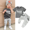 Lover Boy Print T-shirt & Drawstring Pocket Pants