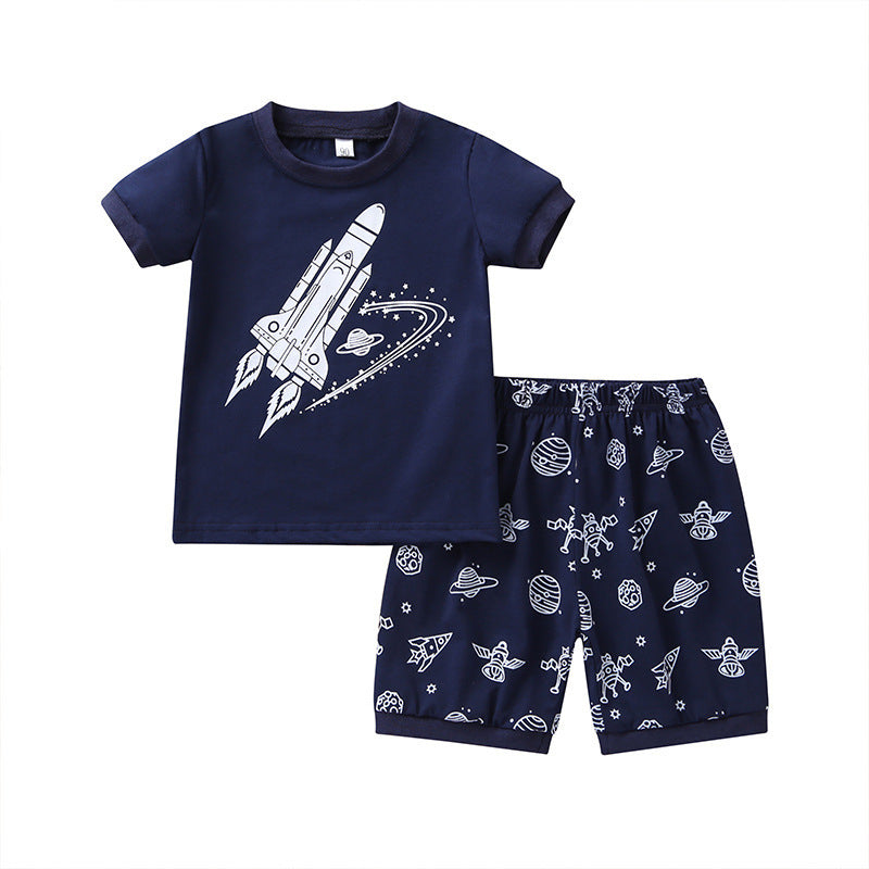Space Rocket Print T-Shirt and Short