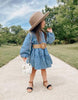 Chaisse Long Sleeve Denim Princess Dress With Belt