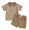 Kiko Striped Polo Shirt & Drawstring Shorts Set
