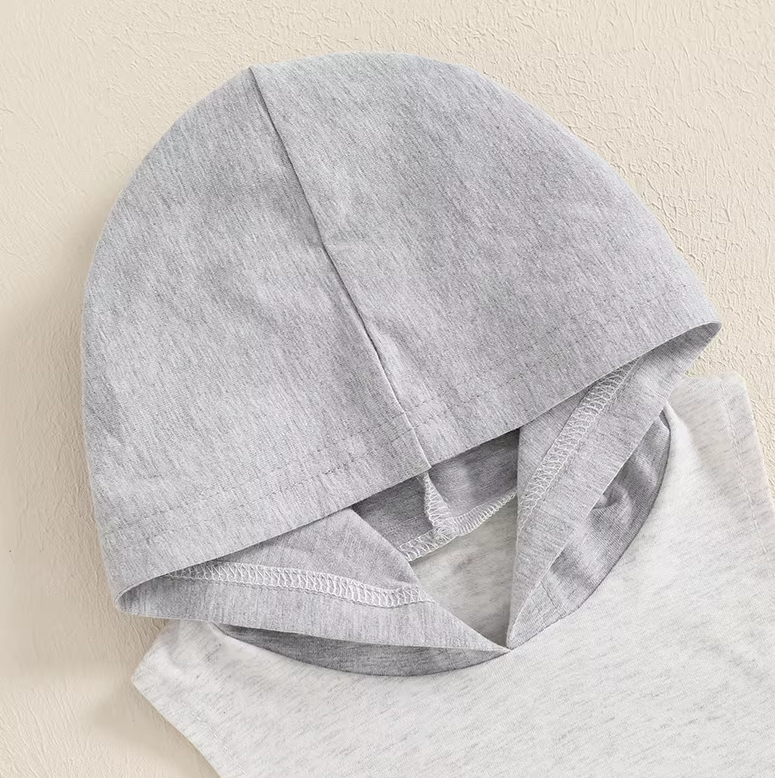 Rocco Gray Summer Sleeveless Hoodie Shorts Set