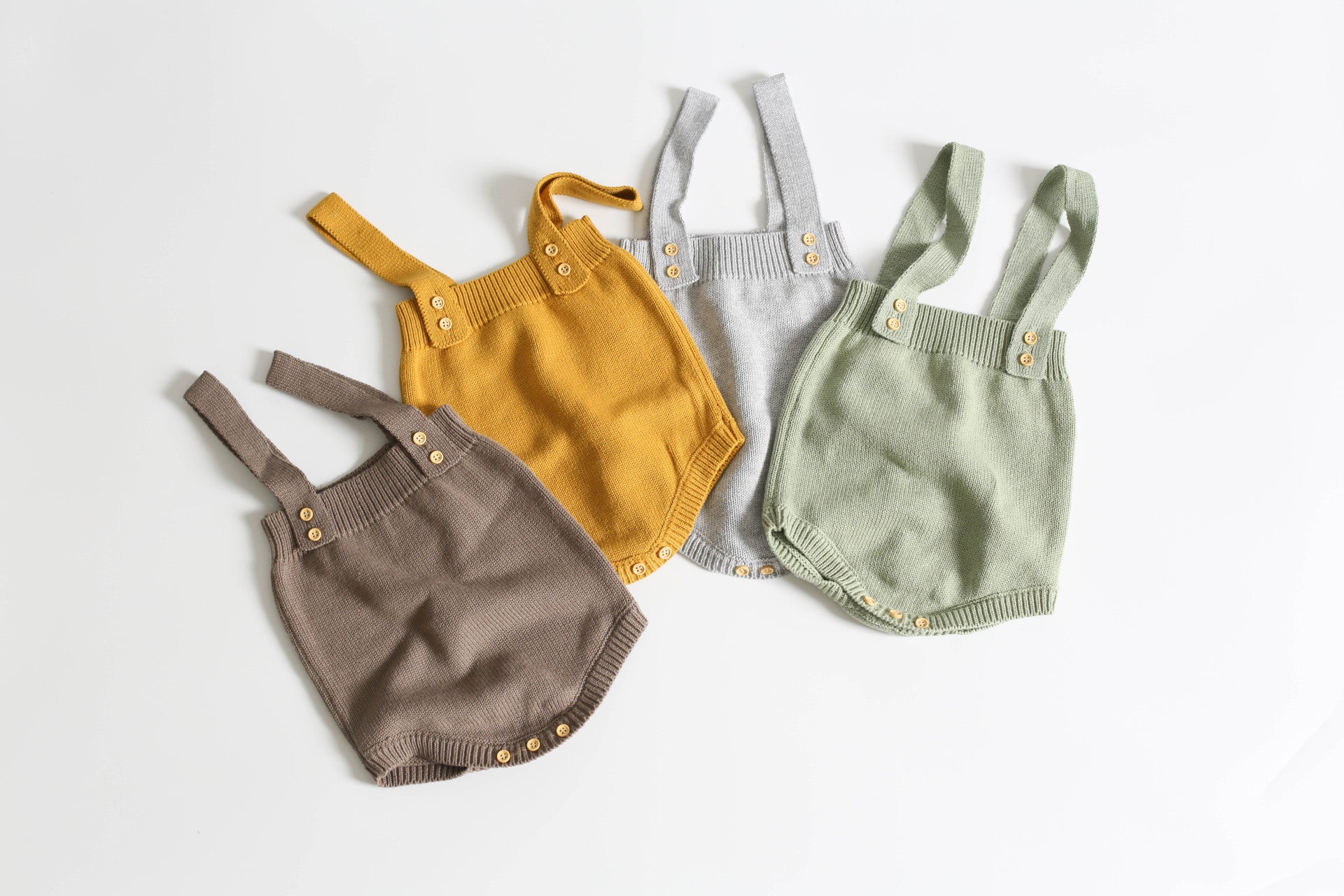 Halter Cotton And Wool String Onesie Set