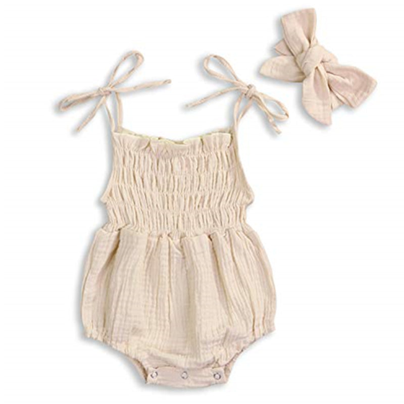 Soft cotton strapping baby creeper