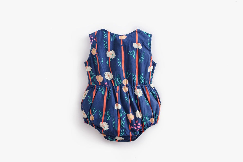 Cotton Printed Baby One-piece Doll Collar