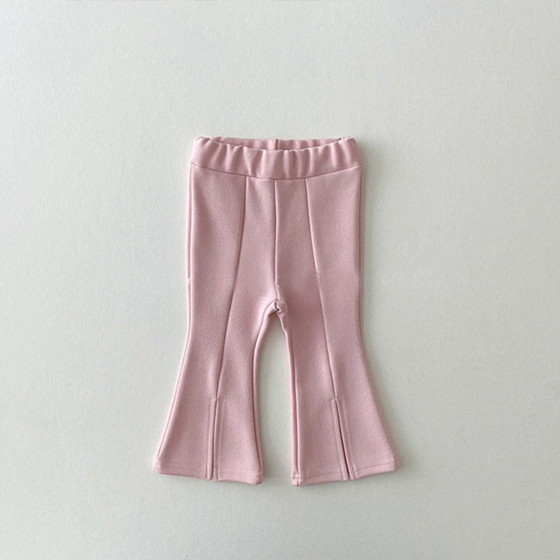 Candy Color Bell-bottom Split Pants