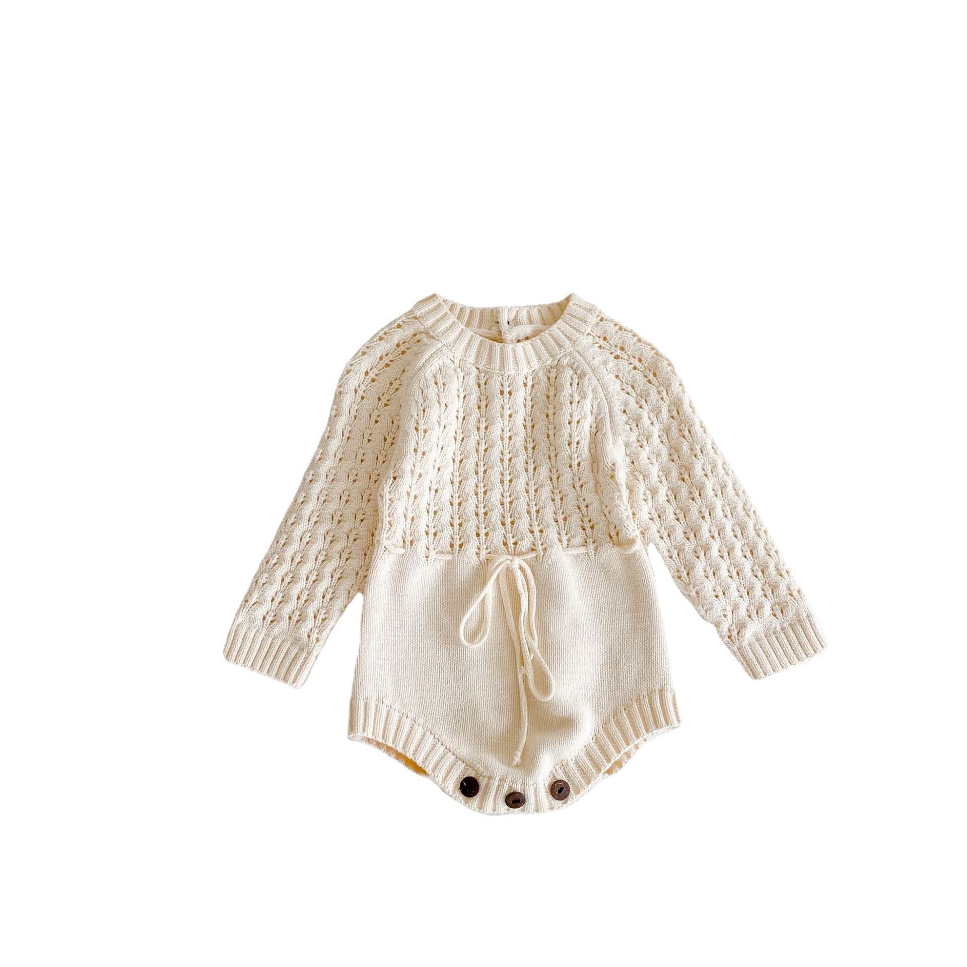 Knitted Hollow Waist Girdle Long Sleeves Harpy Dress Triangle