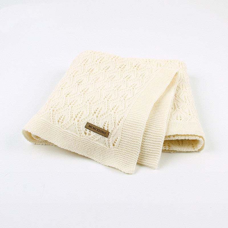 Ins Baby Blanket Knitted Leaf Hollow Hold Blanket