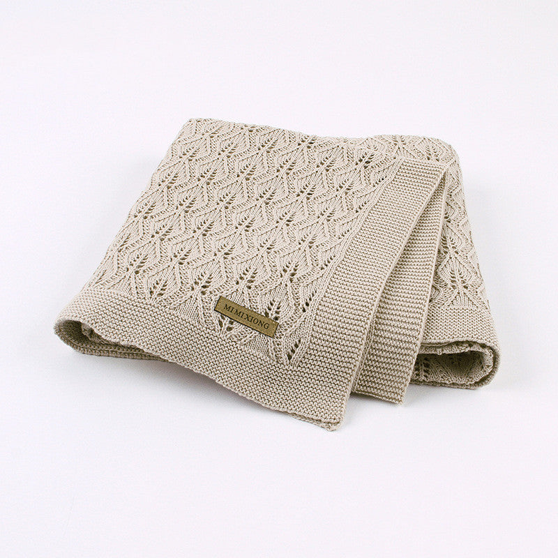Ins Baby Blanket Knitted Leaf Hollow Hold Blanket