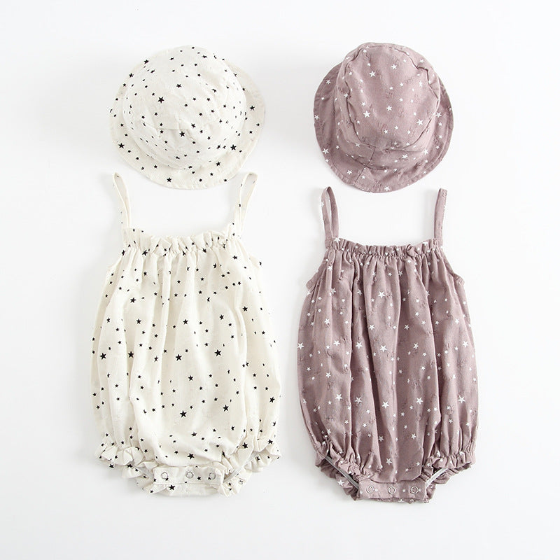 Scarlett Star Sleeveless Smocked Suit and Hat Set