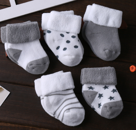 5-Pack New Born Baby Cotton Cartoon Doll Socks