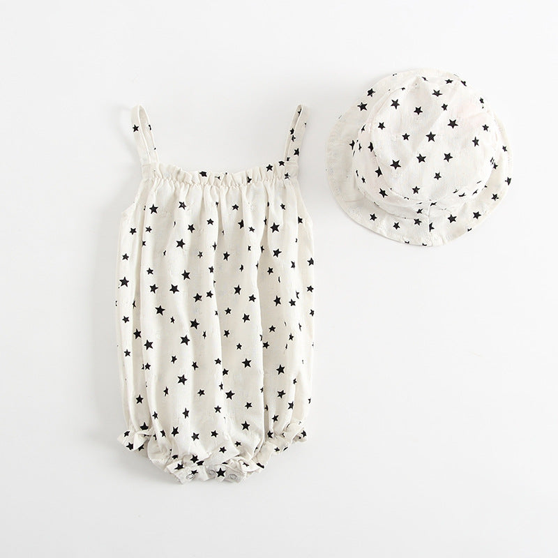 Scarlett Star Sleeveless Smocked Suit and Hat Set