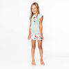 Cotton Ruched Sleeve T-Shirt Soft Green