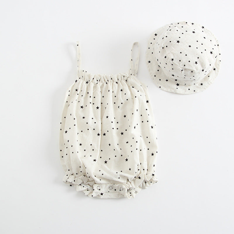 Scarlett Star Sleeveless Smocked Suit and Hat Set