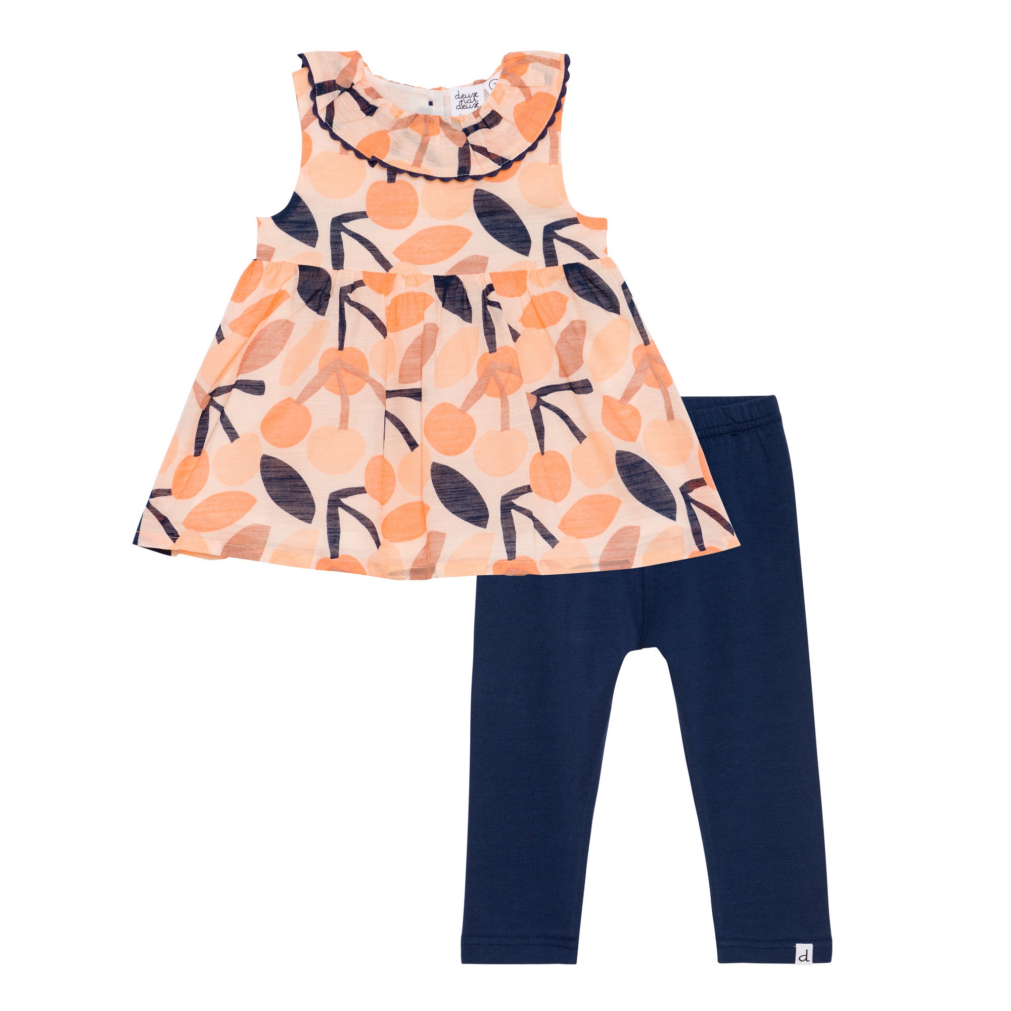 Cotton Tunic and Legging Set Peach Cherry