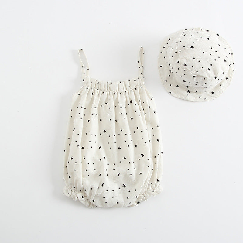 Scarlett Star Sleeveless Smocked Suit and Hat Set
