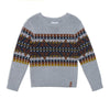 Load image into Gallery viewer, Jacquard Knitted Sweater Top Grey, Blue And Yellow