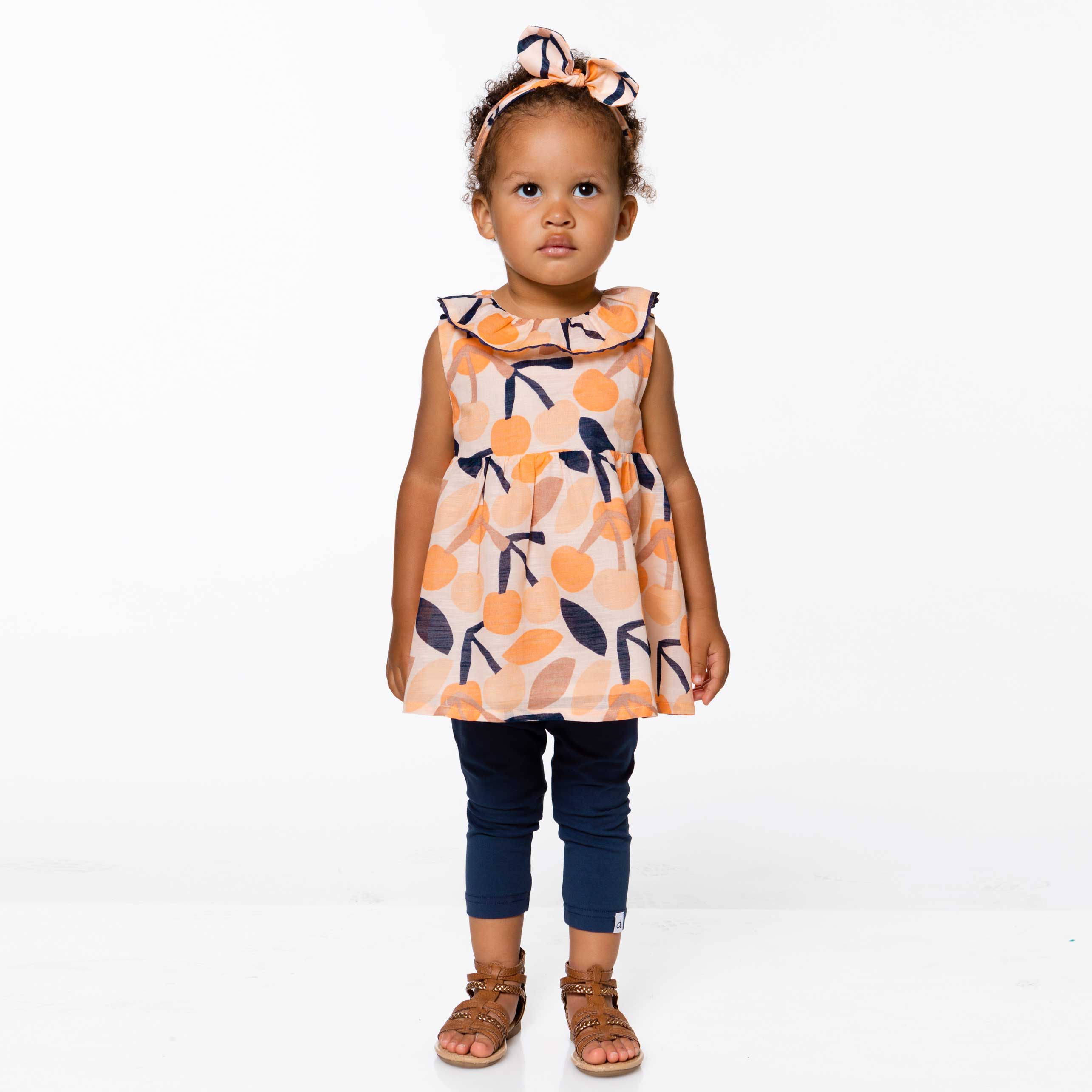 Cotton Tunic and Legging Set Peach Cherry
