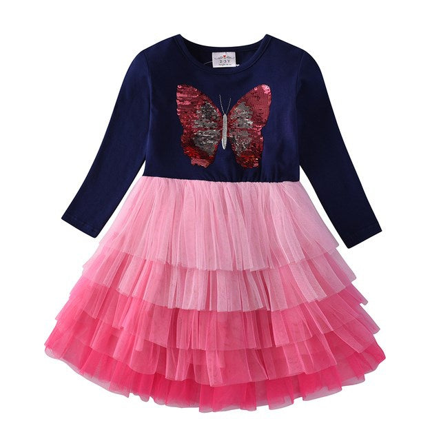 Butterfly Long Sleeve Girls Dress