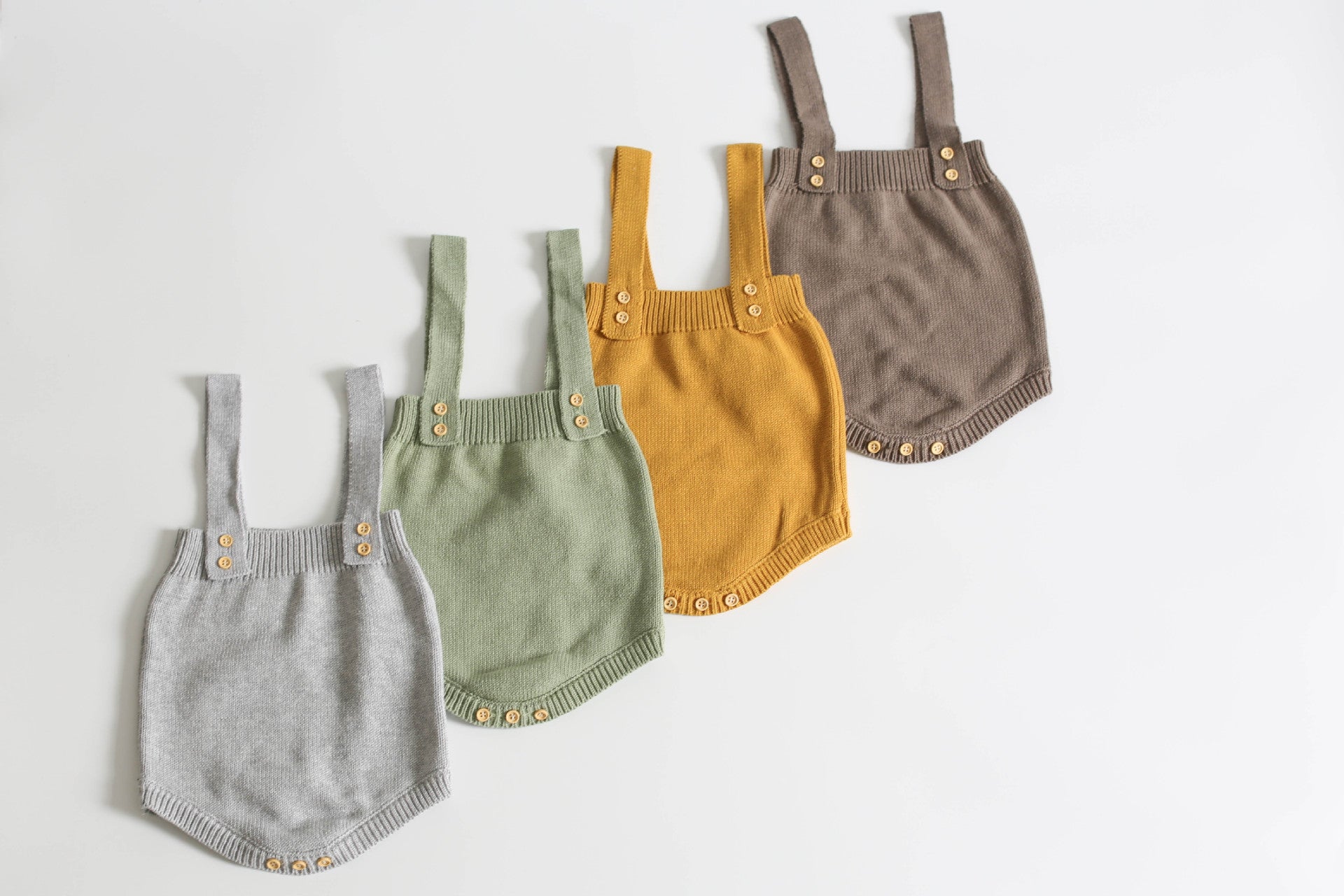 Halter Cotton And Wool String Onesie Set