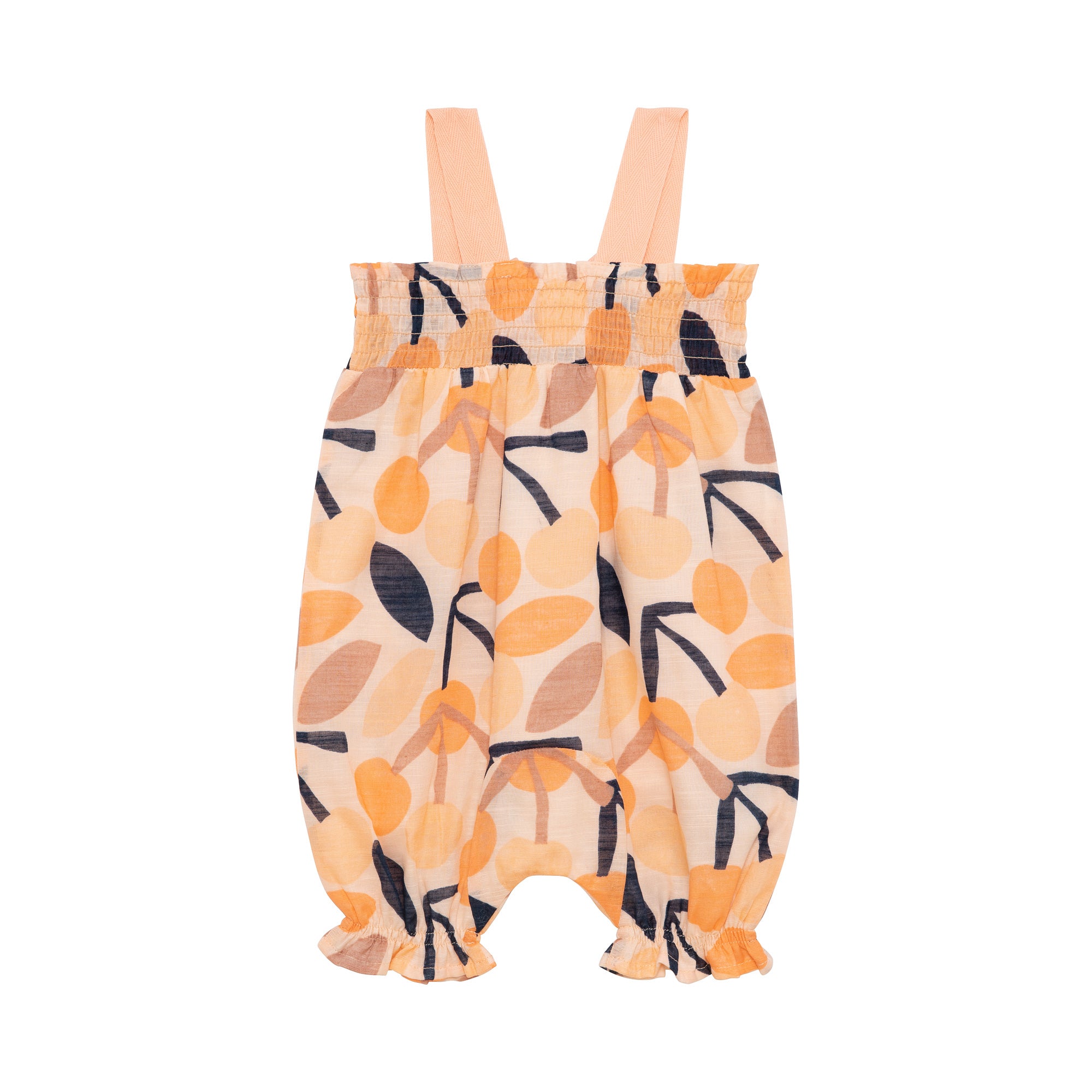 Printed Cotton Romper With Bow