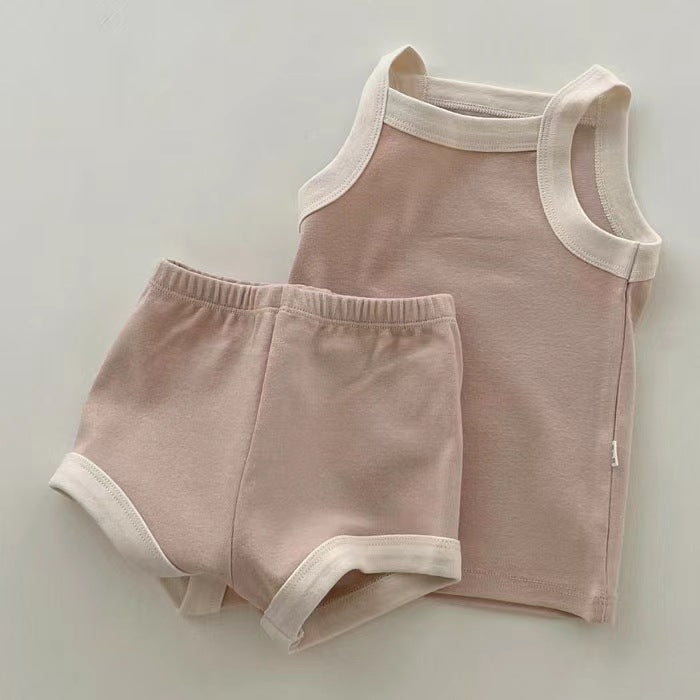 Summer Baby Kids Cute Cotton Camisole Shorts Set