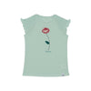 Cotton Ruched Sleeve T-Shirt Soft Green