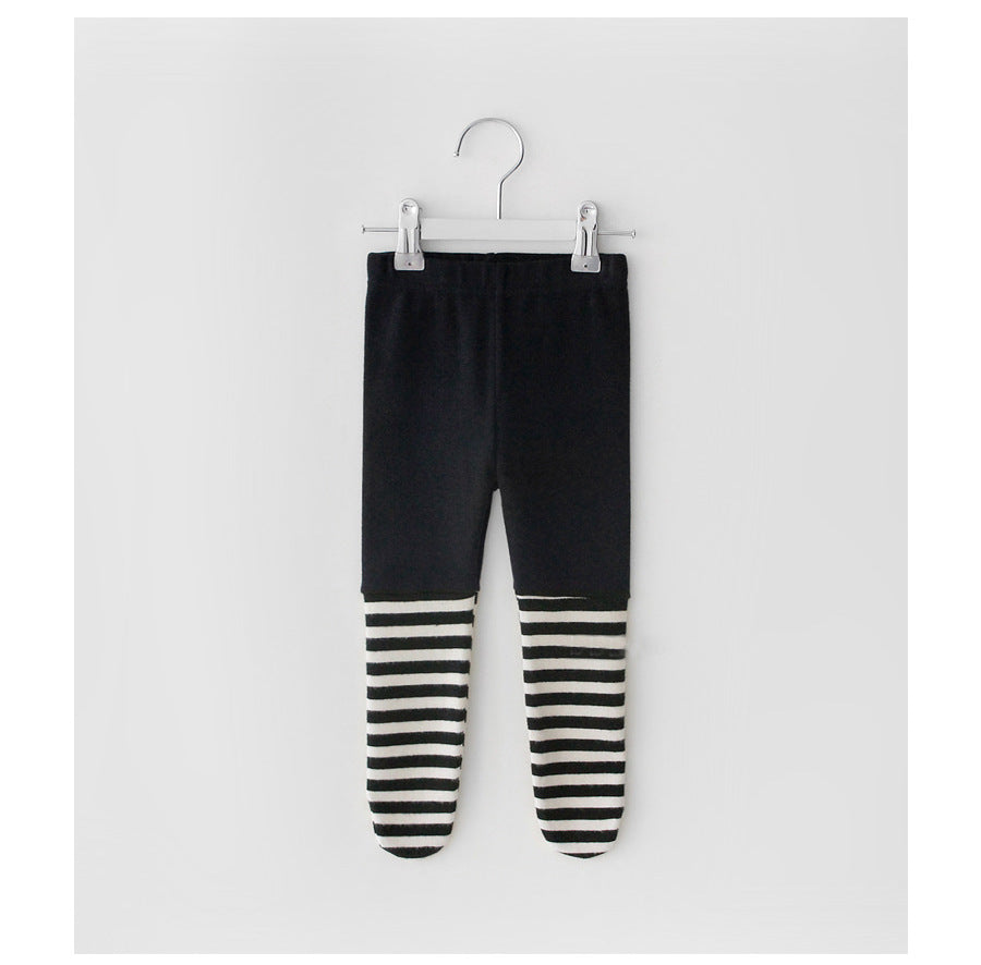 Sofia Stitched Striped Tights