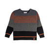 Sweater Knit Top Dark Grey, Brown And Black