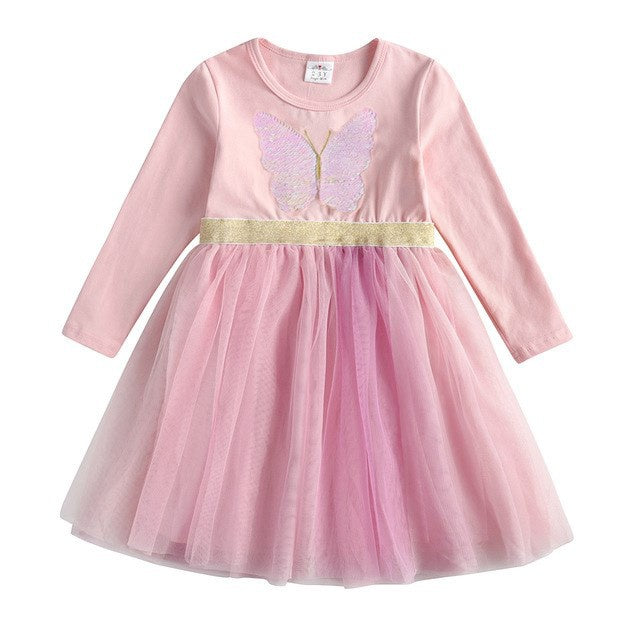 Butterfly Long Sleeve Girls Dress