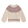 Load image into Gallery viewer, Knitted Long Sleeve Sweater Off White And Burgundy