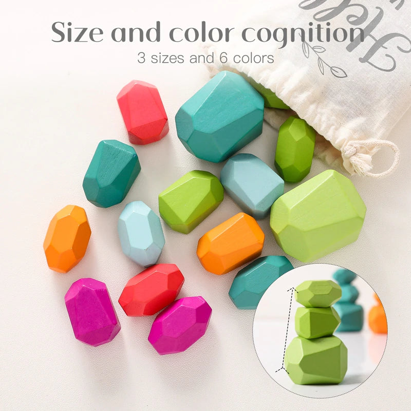 Rainbow of Fun: Five Piece Wooden Stacker for Mindful Playtime