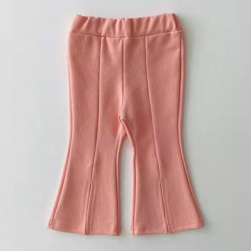 Candy Color Bell-bottom Split Pants