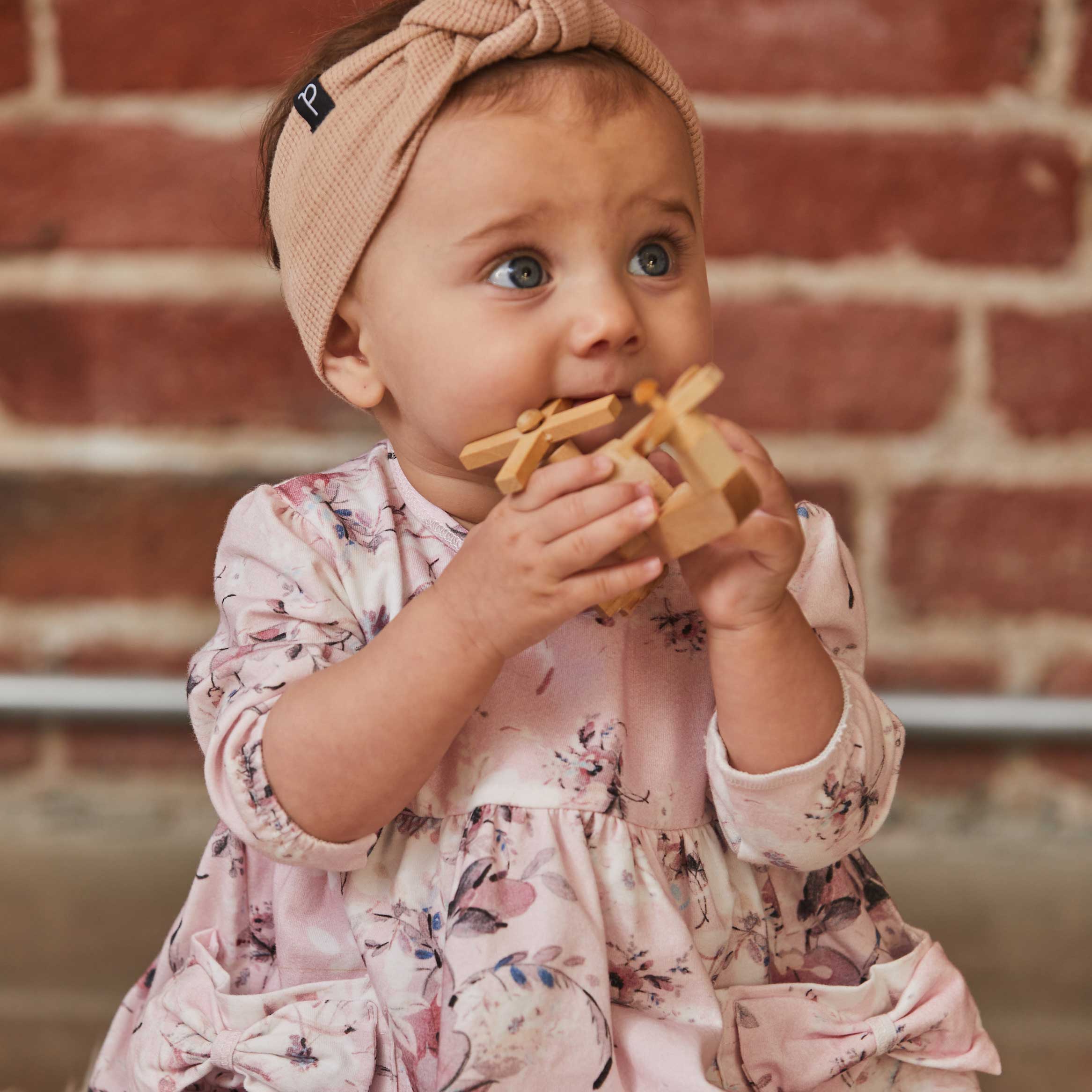 Waffle Cotton Knotted Headband Taupe