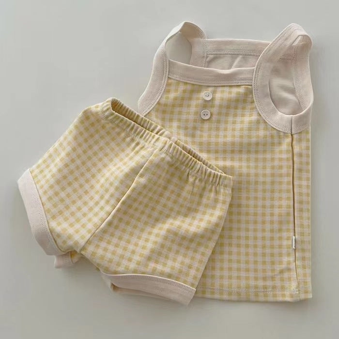 Summer Baby Kids Cute Cotton Camisole Shorts Set