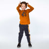 Long Sleeve Top Brown Yellow And Heather Grey