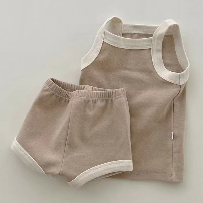 Summer Baby Kids Cute Cotton Camisole Shorts Set