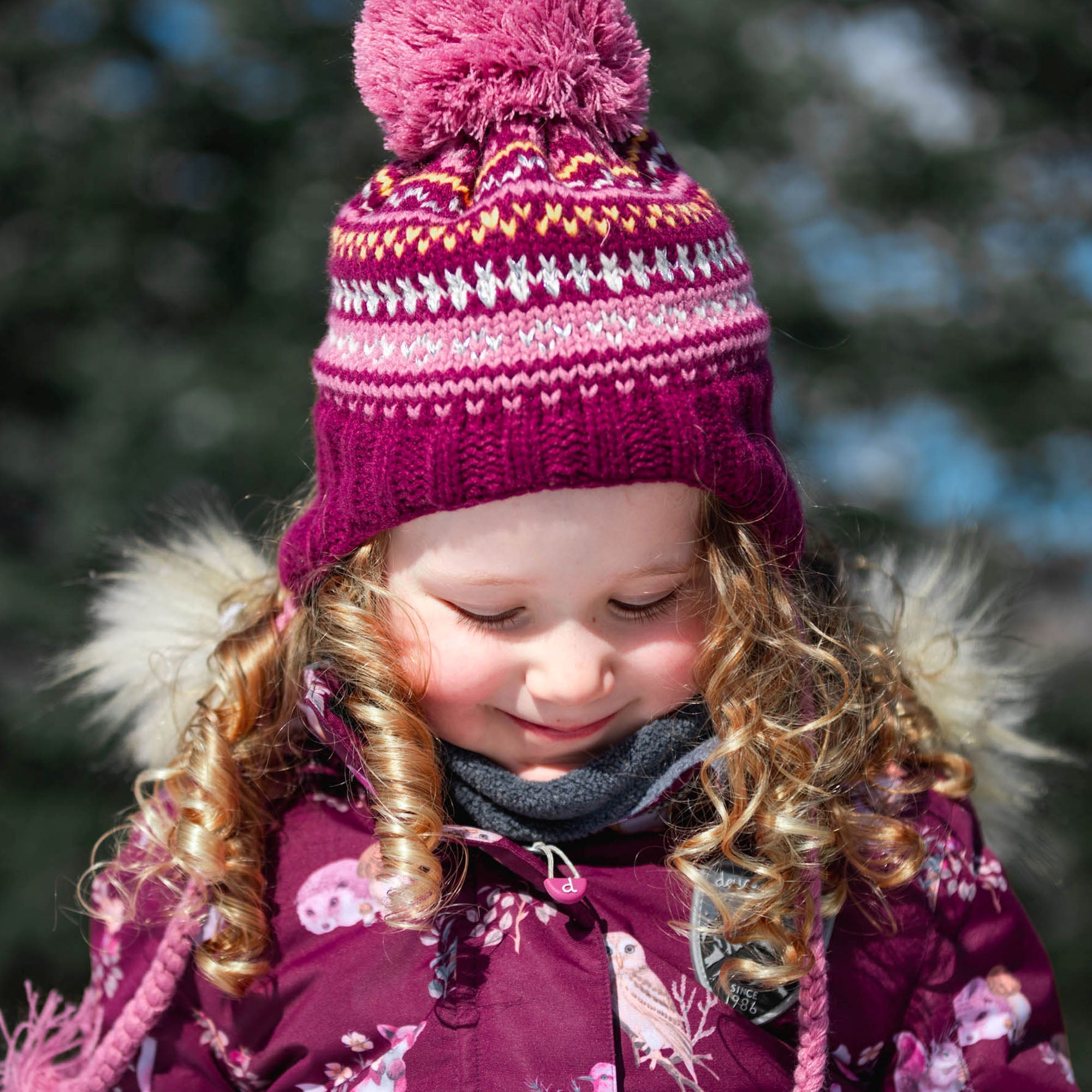 Striped Earflap Knit Hat