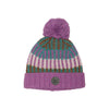 Striped Knit Hat Purple, Green, Brown And White
